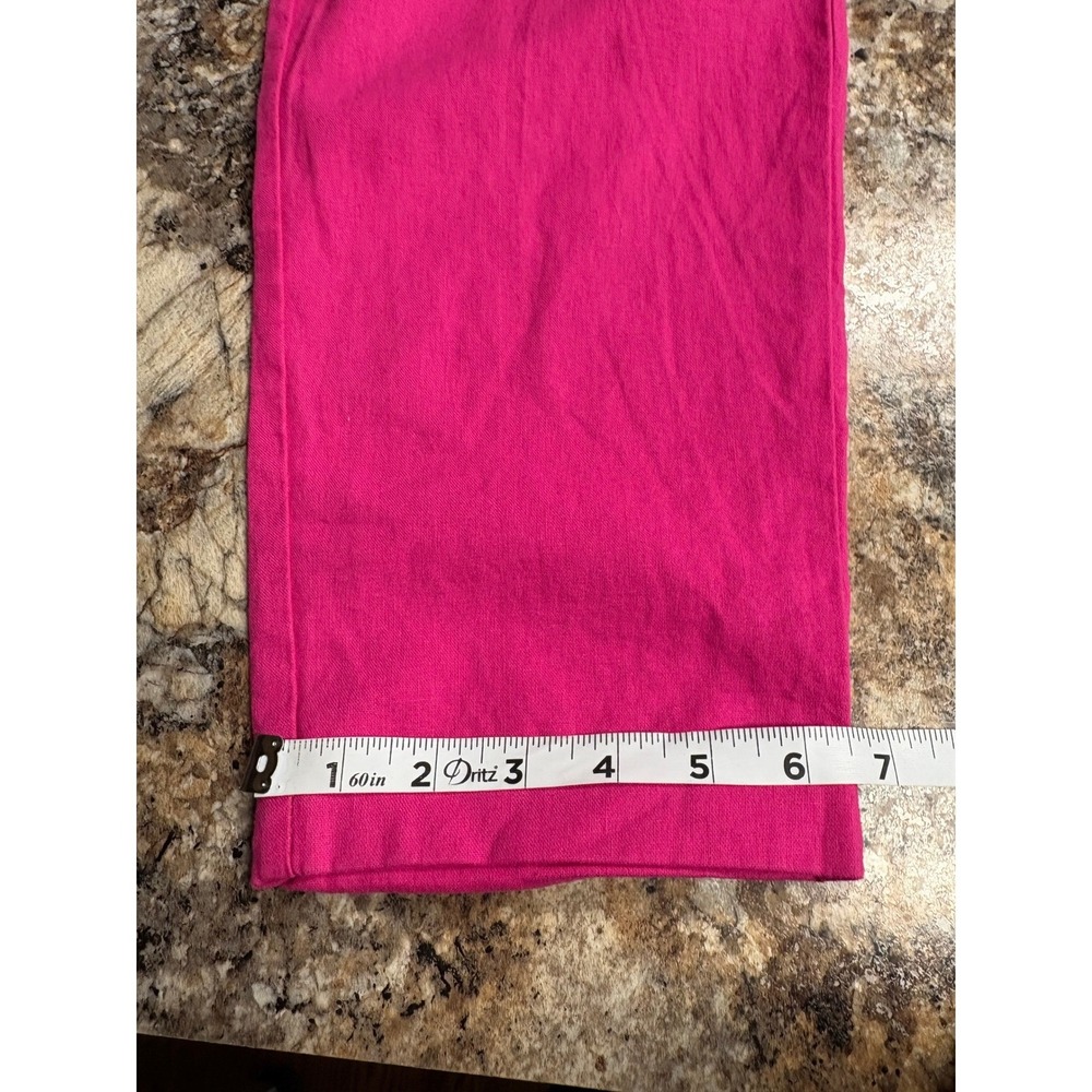 J.Crew Seaside Pink Linen Blend Drawstring Elastic Waist Coastal Pants Size 6 - Picture 7 of 8